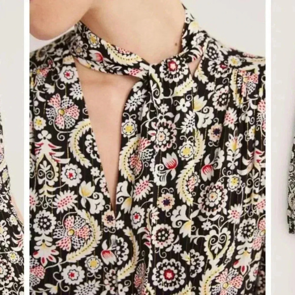 Boden Tie Neck Mini Dress Women's 4R - Picture 4 of 16